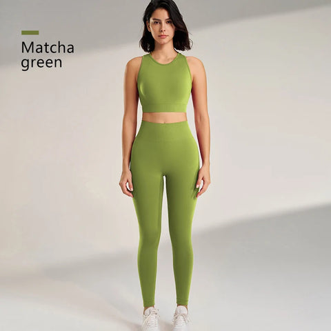 Yoga Underwear Athletic Tank Top Long Pants Set