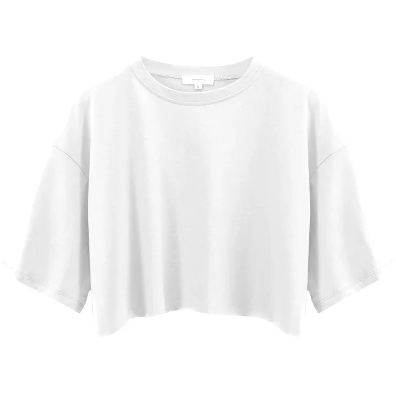 Leisure Versatile Fitness & Active Crop Top Loose Sports T-shirt