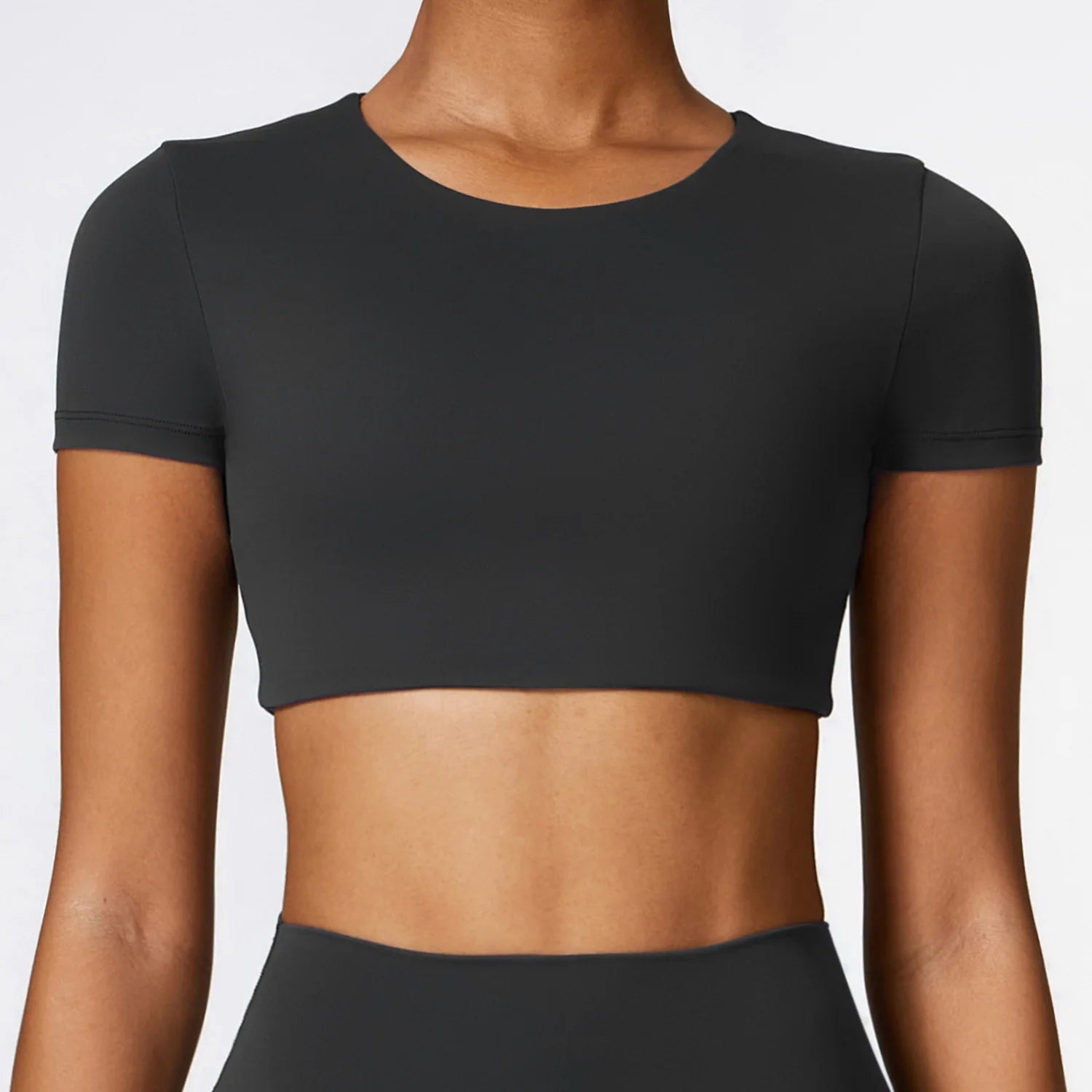 Sports Top Round Neck Yoga & Fitness Half Sleeve Crop Top