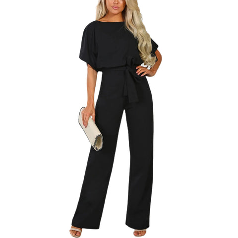 Women Sleeveless Long Jumpsuit 2025 Summer Wide Leg Pant Casual Waisted Tank Rompers Playsuit Office Lady Elegant Pocket Overall