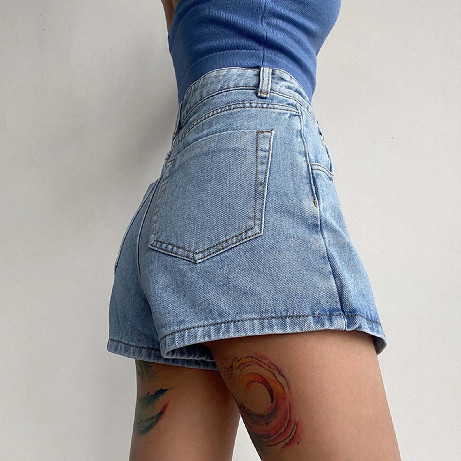 Plus Size Double Layered Low Waist Shorts Skirts