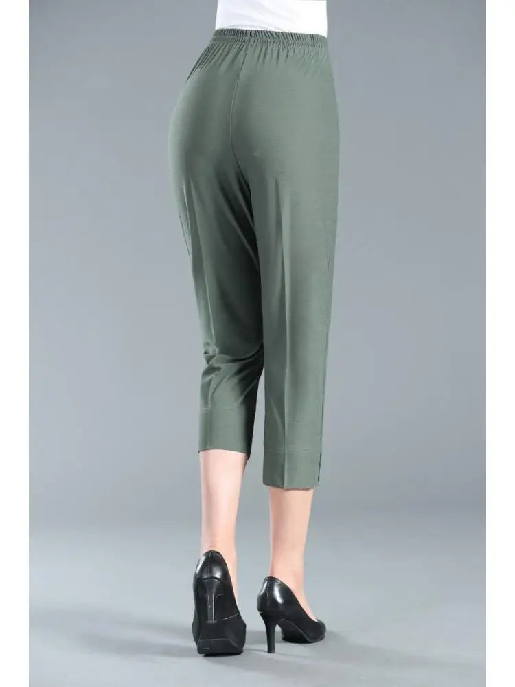 Summer Semi Formal Casual Thin Capri Quarter Trouser