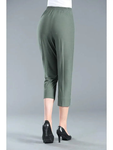 Summer Semi Formal Casual Thin Capri Quarter Trouser