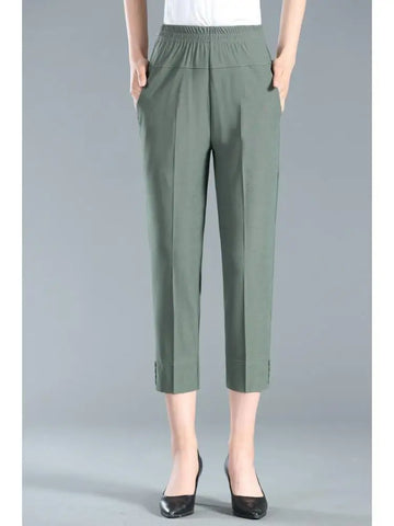 Summer Semi Formal Casual Thin Capri Quarter Trouser