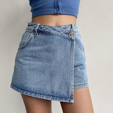 Plus Size Double Layered Low Waist Shorts Skirts