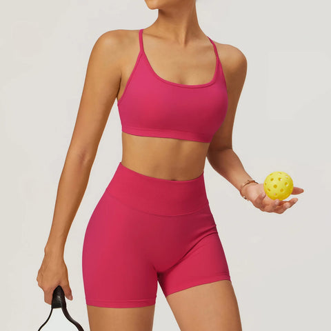 Premium Material Seamless Tops & Shorts Yoga Set