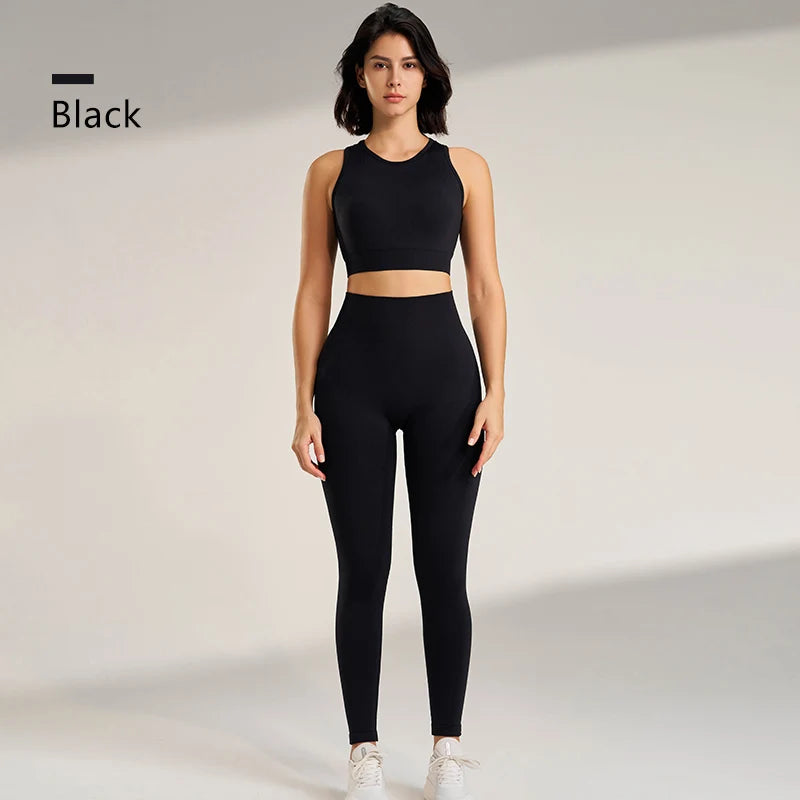 Yoga Underwear Athletic Tank Top Long Pants Set