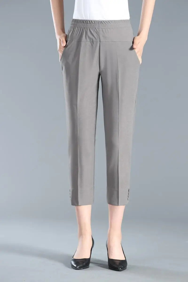 Summer Semi Formal Casual Thin Capri Quarter Trouser