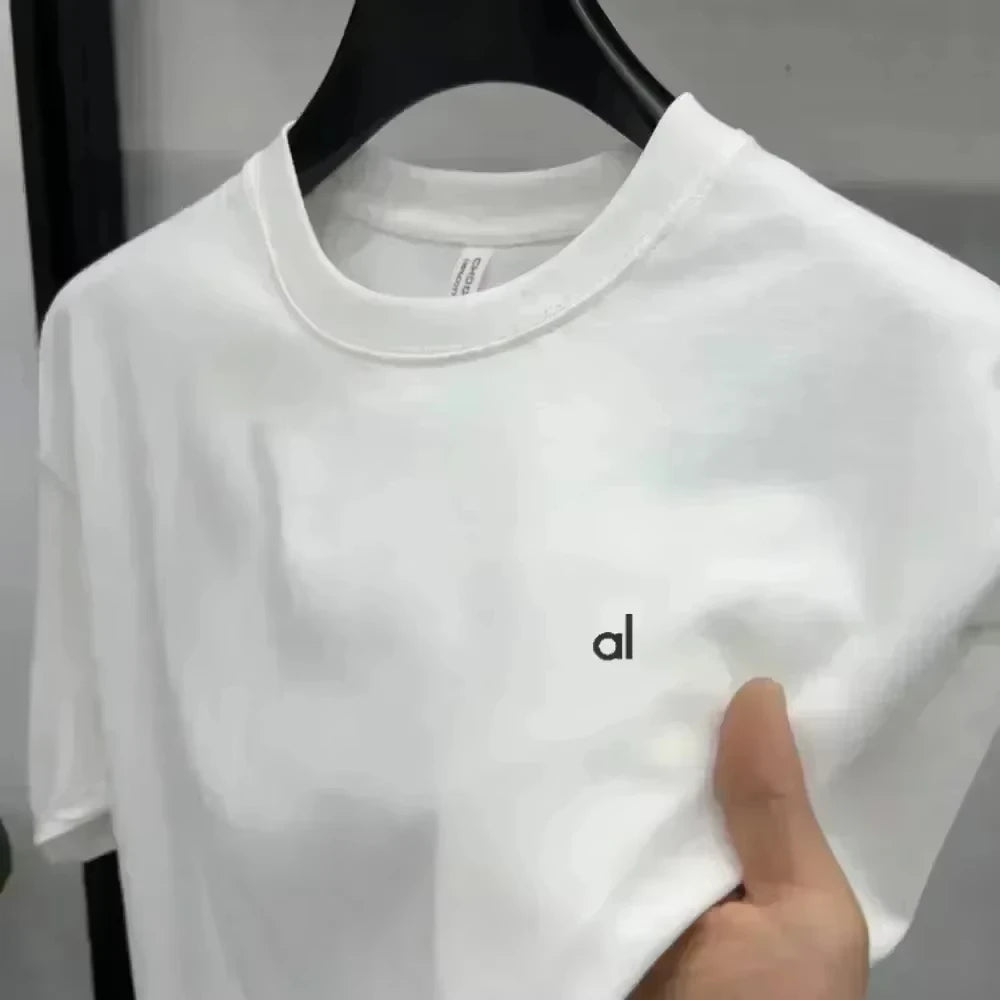 2025 Fashion Women T-shirt Brand Short Sleeve Alo Print Tshirt Clothing Tee Luxury Men T Shirt Print Y2k Streetwear Tops