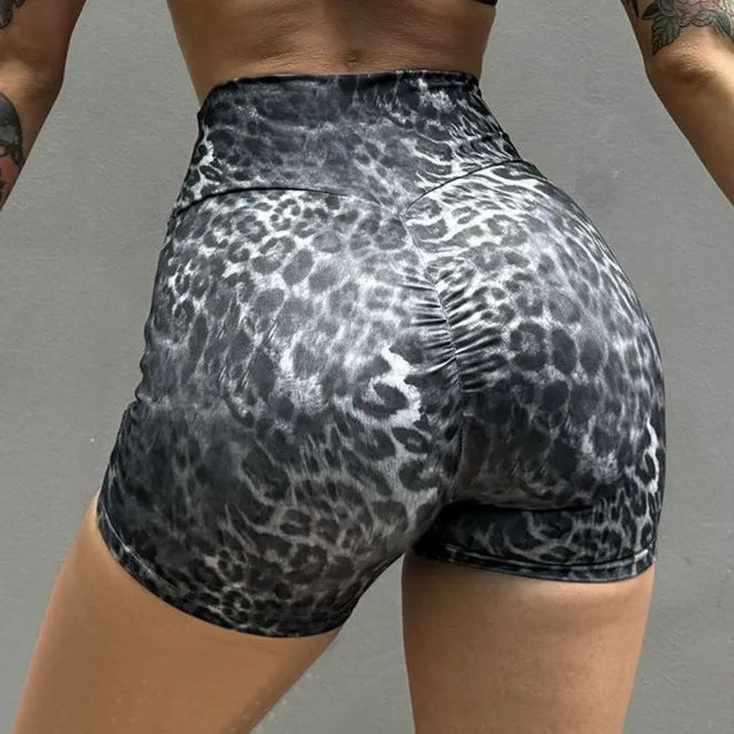 Leopard Bra & Fitness High Waist Raise Scrunch Gym Leggings set