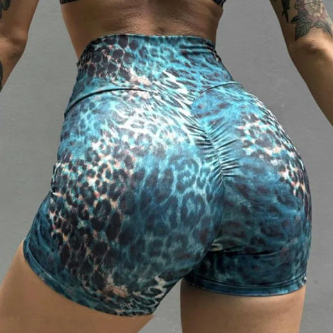 Leopard Bra & Fitness High Waist Raise Scrunch Gym Leggings set