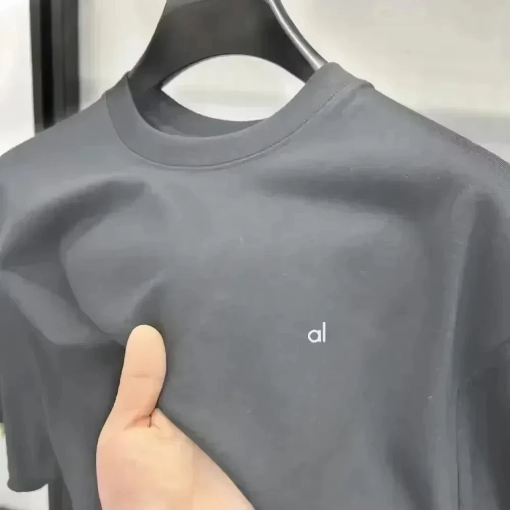2025 Fashion Women T-shirt Brand Short Sleeve Alo Print Tshirt Clothing Tee Luxury Men T Shirt Print Y2k Streetwear Tops