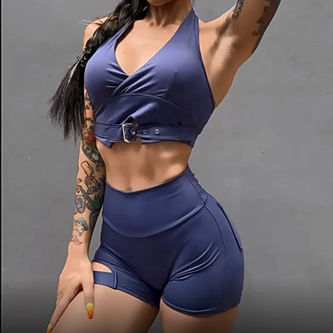 2025 1/2PCS Pad Women Crop Buckle Bra Leggings Yoga Set Scrunch Workout Pant Fitness Gym Sports Squat Proof Legging Outfit Suits