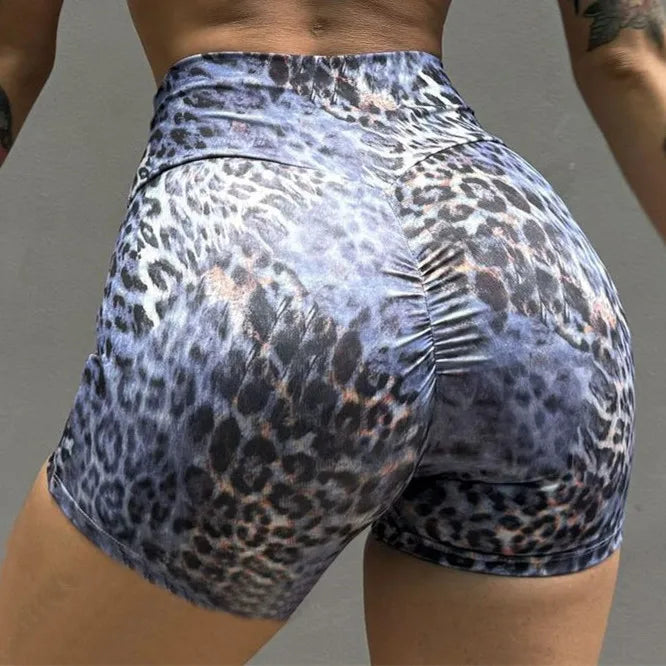 Leopard Bra & Fitness High Waist Raise Scrunch Gym Leggings set
