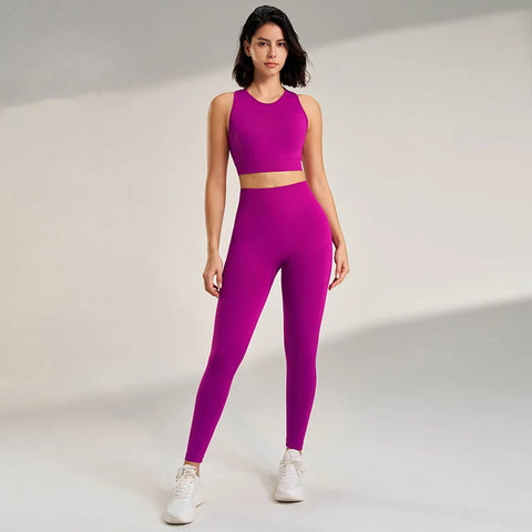 Yoga Underwear Athletic Tank Top Long Pants Set