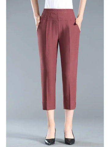 Summer Semi Formal Casual Thin Capri Quarter Trouser