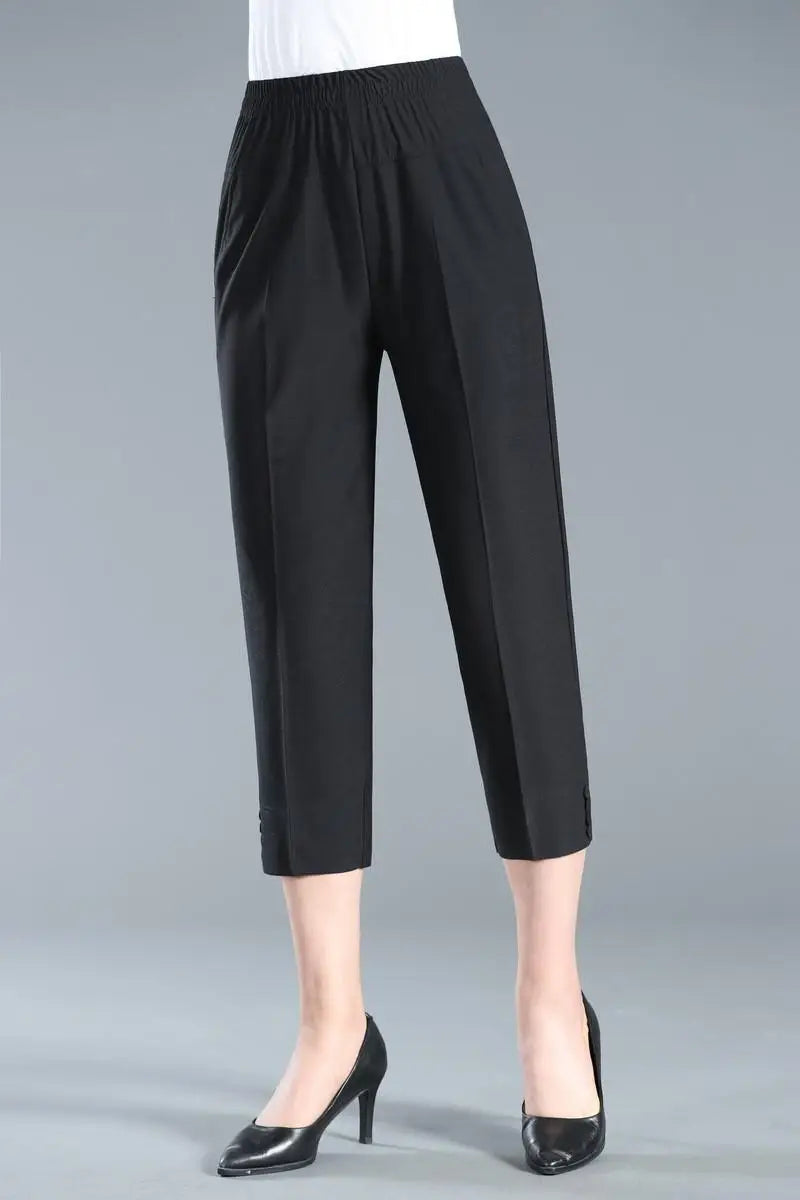 Summer Semi Formal Casual Thin Capri Quarter Trouser