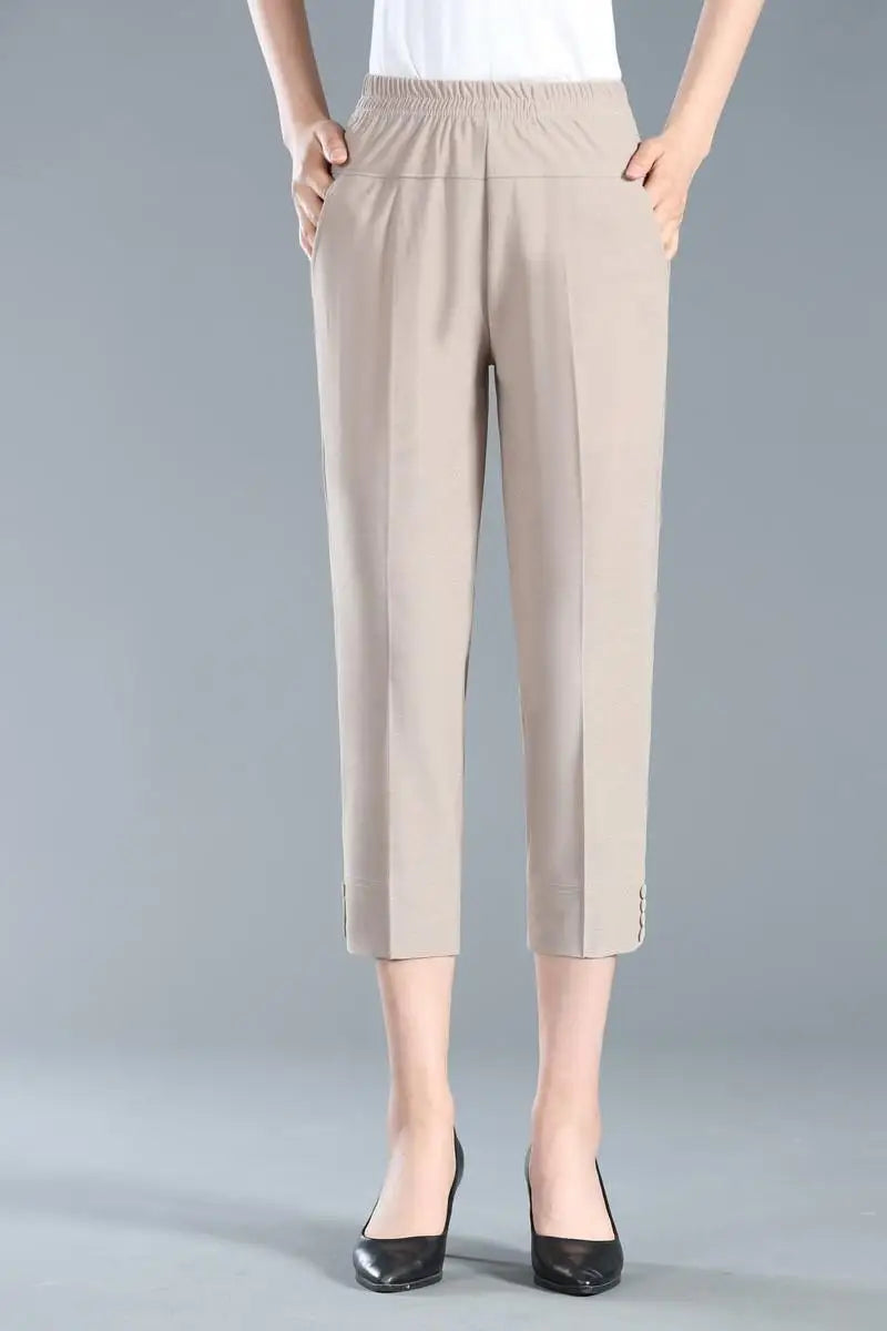 Summer Semi Formal Casual Thin Capri Quarter Trouser