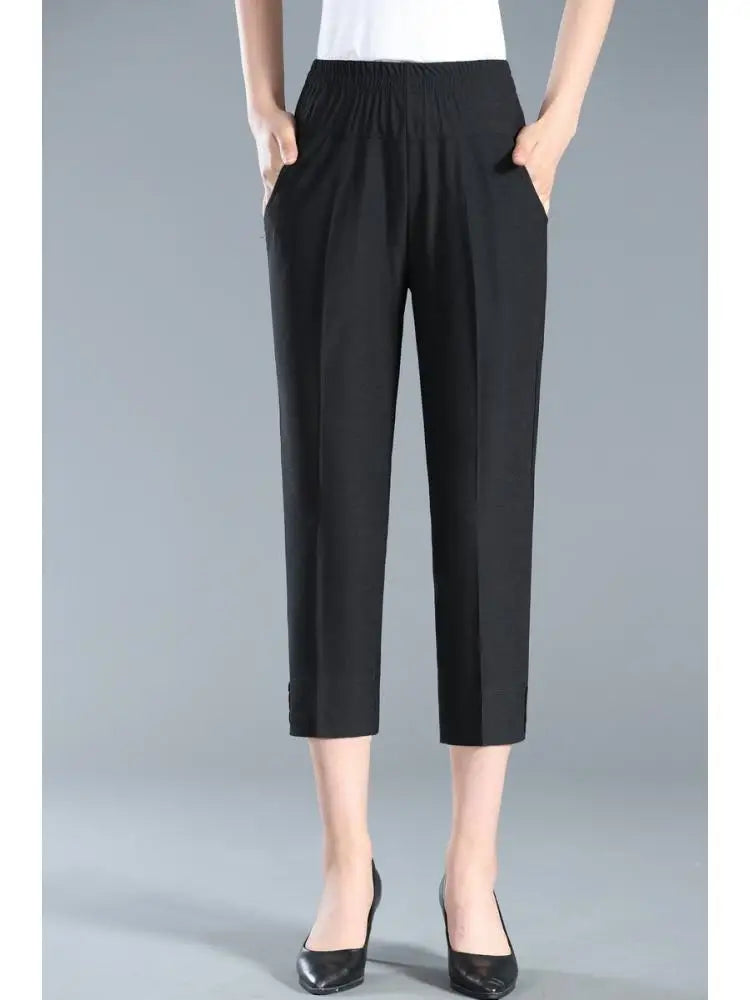Summer Semi Formal Casual Thin Capri Quarter Trouser