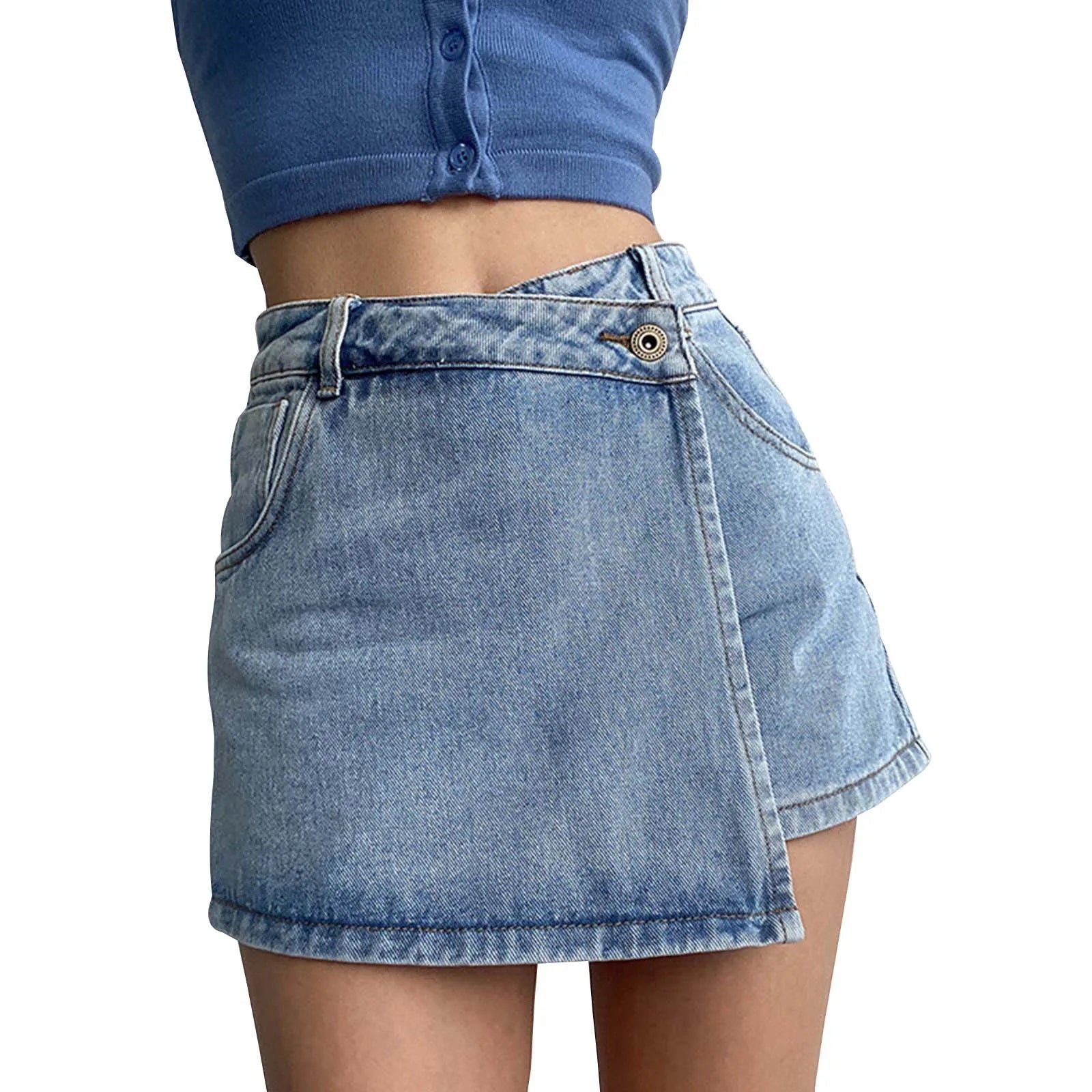 Plus Size Double Layered Low Waist Shorts Skirts