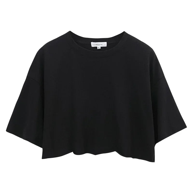 Leisure Versatile Fitness & Active Crop Top Loose Sports T-shirt