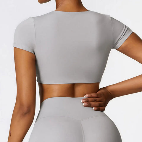 Sports Top Round Neck Yoga & Fitness Half Sleeve Crop Top