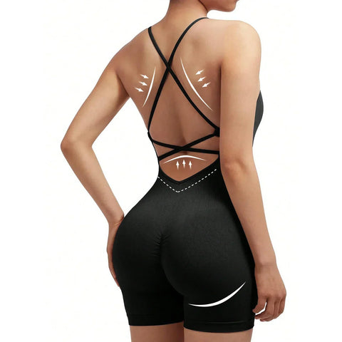 Yoga Criss Cross Backless Cami Sports Set
