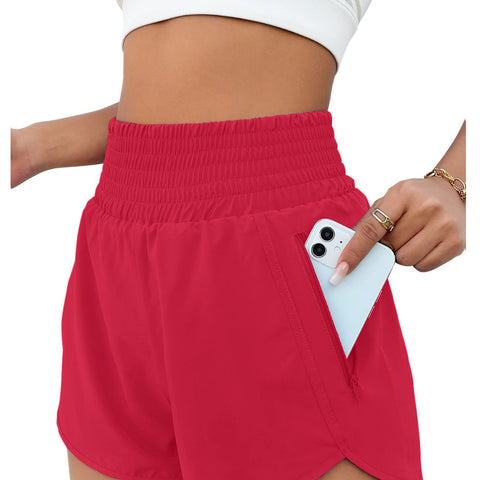 Women's Fashion High Top Sports Running Yoga Short Belt Lining