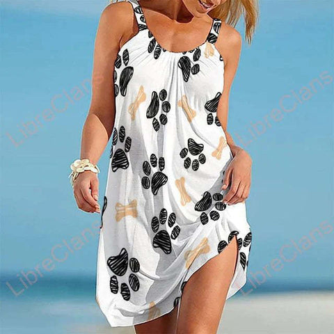 Printed Beach Midi Dress