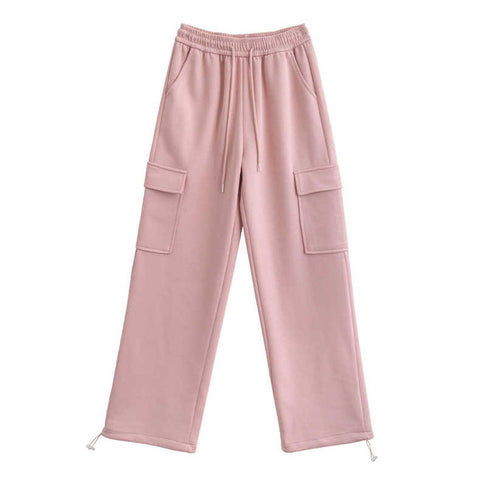 American Style Overalls Women's Casual Loose Tapered Drawstring Trouser