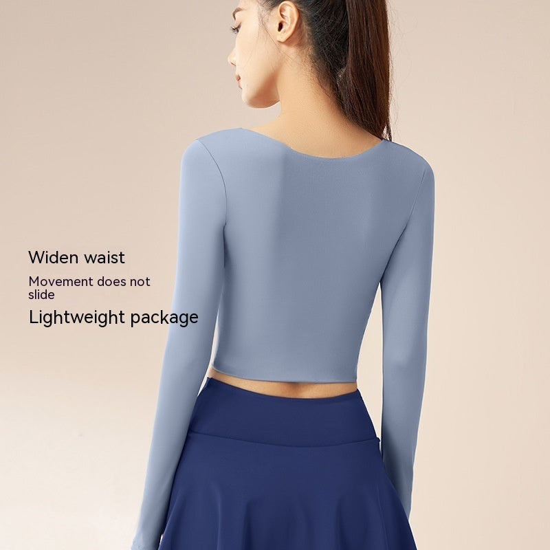 Slim Fit Nude Fast Drying Seamless Long Sleeve Active Sports Tops