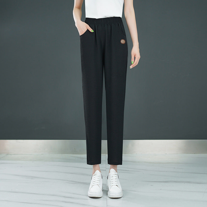 Women's Slim All-matching Straight Thin Cropped Pants
