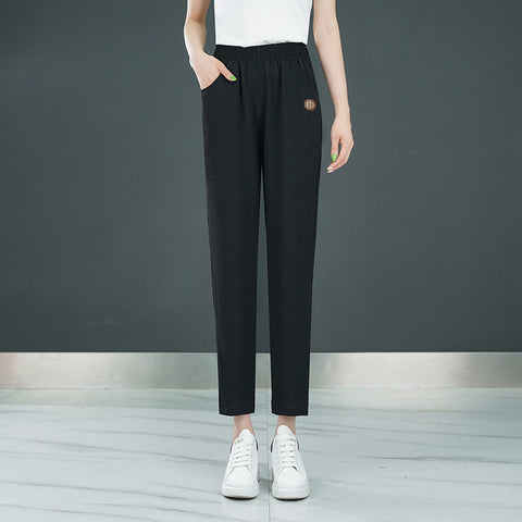 Women's Slim All-matching Straight Thin Cropped Pants