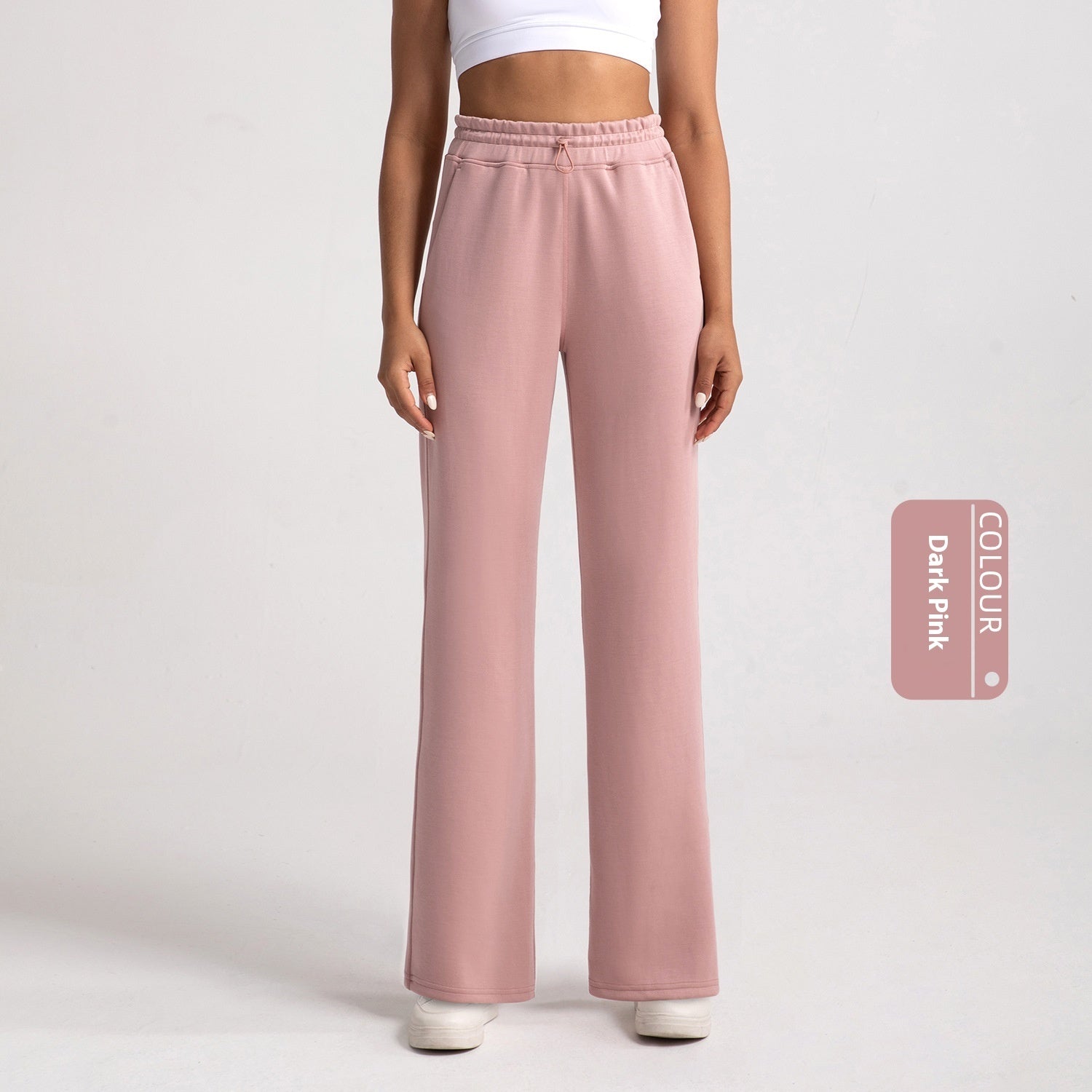 Sports Wide-leg Stone Washed Model Loose Straight Trouser