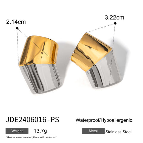 European And American Stainless Steel Contrast Earrings