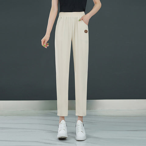 Women's Slim All-matching Straight Thin Cropped Pants