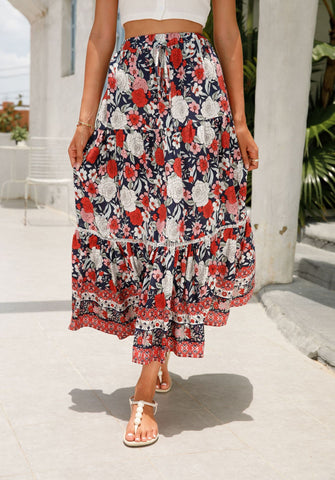 Maxi Skirt Cotton Bohemian Beach Resort Skirt