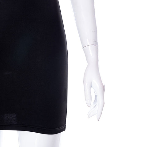 Hollow Out Bodycon Dress Camisole Heart Ring Decor Club Sexy Party Dress For Women