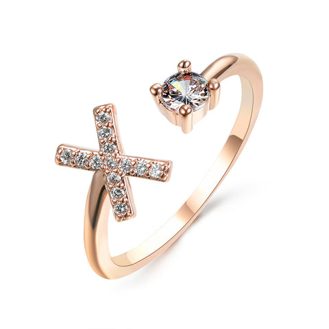 Adjustable 26 Initial Letter Ring Fashion Jewelry For Women Simple Elegant Jewelry