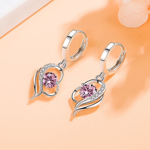 Chic Soft Ear Rings Mid-length Heart-shaped