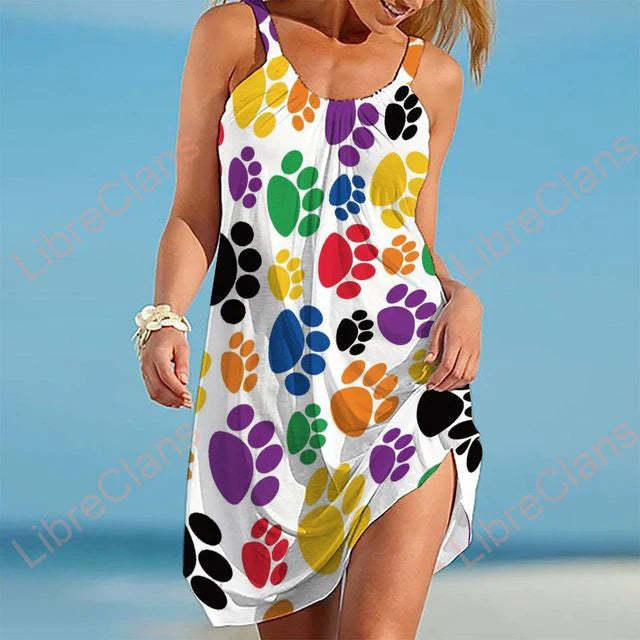 Printed Beach Midi Dress