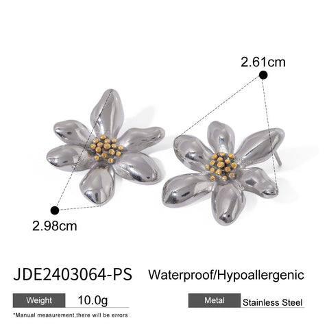 European And American Stainless Steel Contrast Earrings
