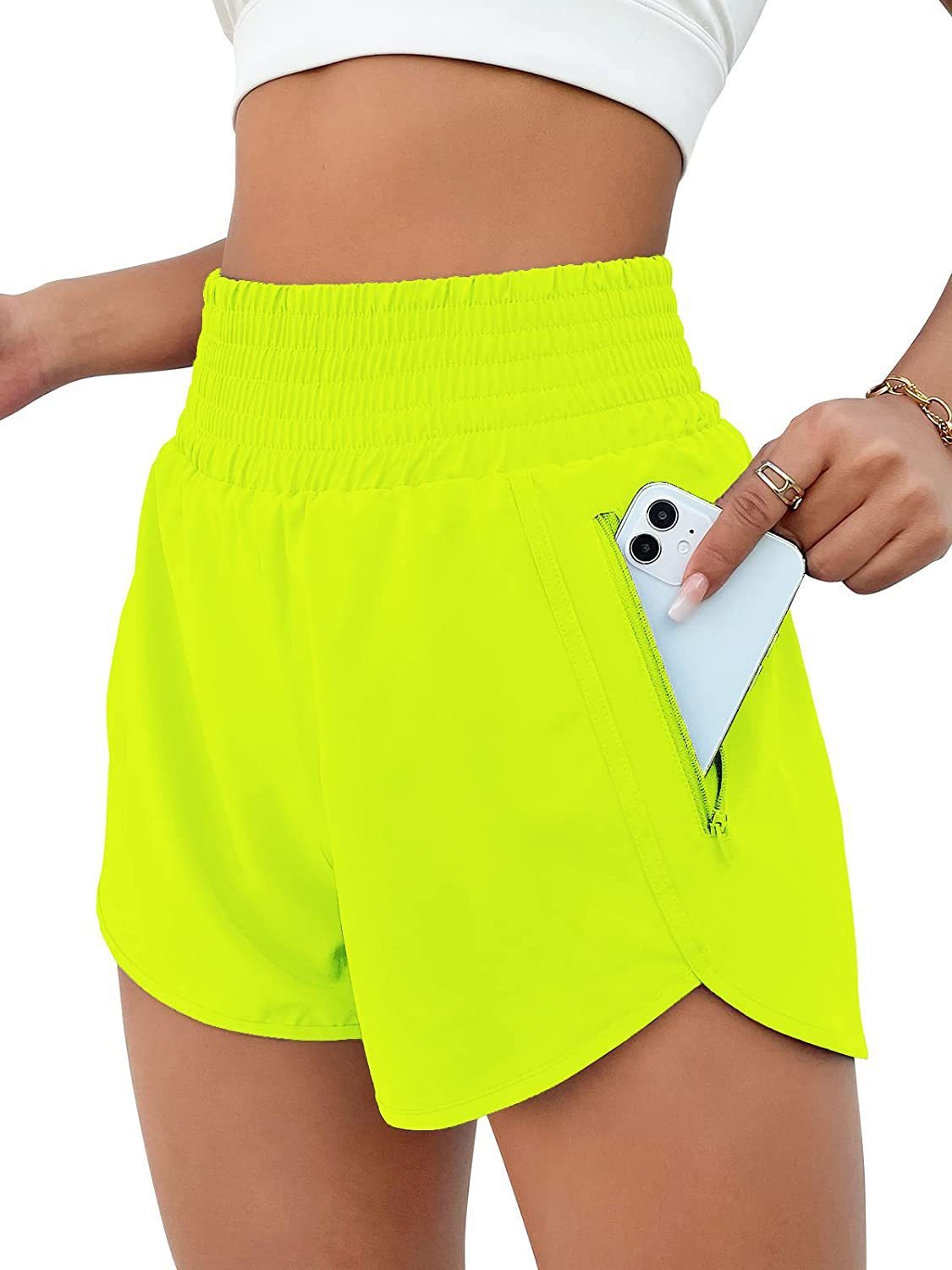 Women's Fashion High Top Sports Running Yoga Short Belt Lining