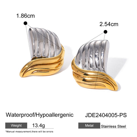 European And American Stainless Steel Contrast Earrings