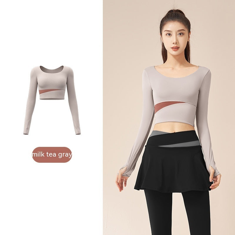 Slim Fit Nude Fast Drying Seamless Long Sleeve Active Sports Tops