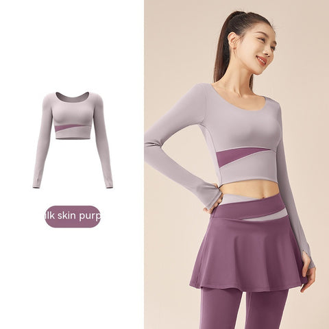 Slim Fit Nude Fast Drying Seamless Long Sleeve Active Sports Tops