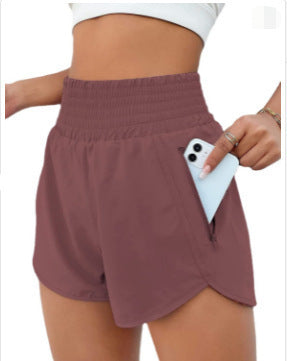 Women's Fashion High Top Sports Running Yoga Short Belt Lining