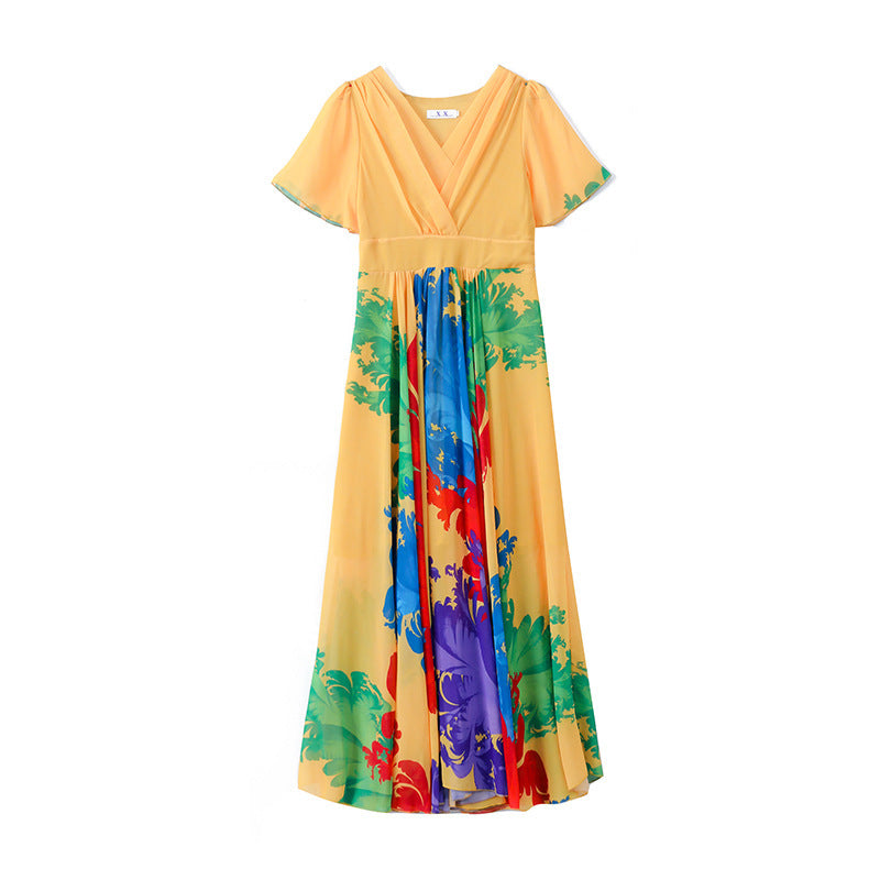 Chiffon Long Waist Slimming Temperament Maxi Skirt To Ankle