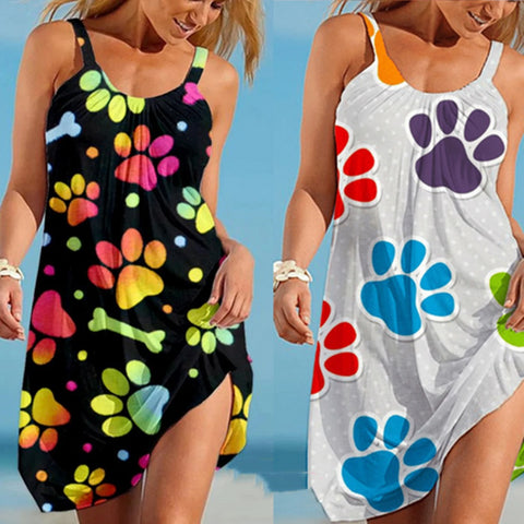 Printed Beach Midi Dress
