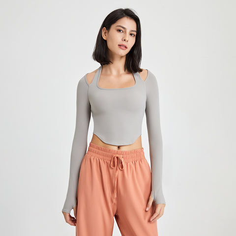 Finger Stall Long Sleeve Workout Clothes With Chest Pad